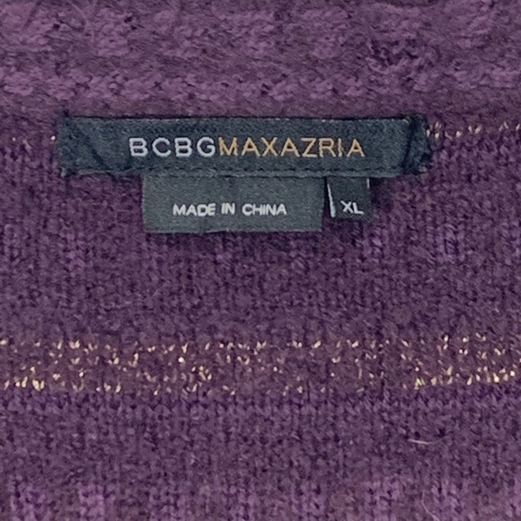 BCBGMaxazria Purple Cardigan Zip Sweater XL - Picture 7 of 7